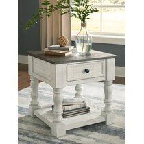 August Grove® Kairo End Table | Wayfair Square End Table, American Farmhouse, Crown Moulding, Grey Table, End Table Sets, Wood End Tables, Antique Iron, Occasional Table, Ashley Furniture