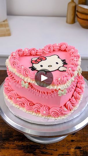 887K views · 71K reactions | Hello kitty 🐱 

So excited I finally got to make a hello kitty cake !! No one has asked me for one before but luckily it was my friends birthday and I finally got the request 🥳 

I used an acetate sheet to make a transfer, I used piping tips, 125, 843, 70 . I used a mould to create the chocolate bows, and finished it off with some glitter spray. Everything I used is from @nycake, piping bags, molds, sprinkles and scraper etc 

What character should I make next ? 

#hellokitty #cake #cakedecorating | Josephine Casey | moon blues · Hello Kitty Hello Kitty Cakes Ideas, Diy Hello Kitty Cake, Hello Kitty Cakes Birthday, Hello Kitty Birthday Cake Ideas, Hello Kitty Sheet Cake, Hello Kitty Heart Cake, Hello Kitty Birthday Party Ideas Cake, Hello Kitty Cake Ideas, Hello Kitty Torte