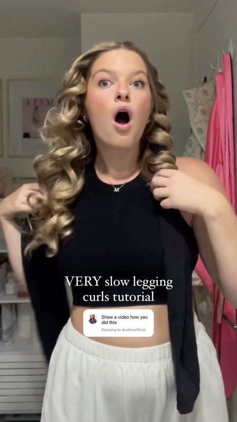 how to wrap your hair for legging curls to get these results 💘 #leggingcurls #hestlesscurls #hairtok #hairtutorial #beautyhacks | Instagram No Heat Curls Overnight Leggings, How To Curl Your Hair With Leggings Tutorial, Leggings Hair Wrap, Legging Heartless Curls, How To Curl Your Bangs Without Heat, Rope Curls Hair, How To Do Heartless Legging Curls, Legging Hair Curls Tutorial, Heartless Curls Leggings