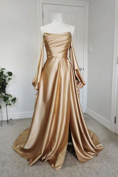 Classic Collection - Judy Gao Dress With Detachable Sleeves, Draped Bodice, Detachable Sleeves, Wrap Around Dress, Prom Dress Inspiration, Draped Top, Pretty Prom Dresses, Glam Dresses, Looks Chic