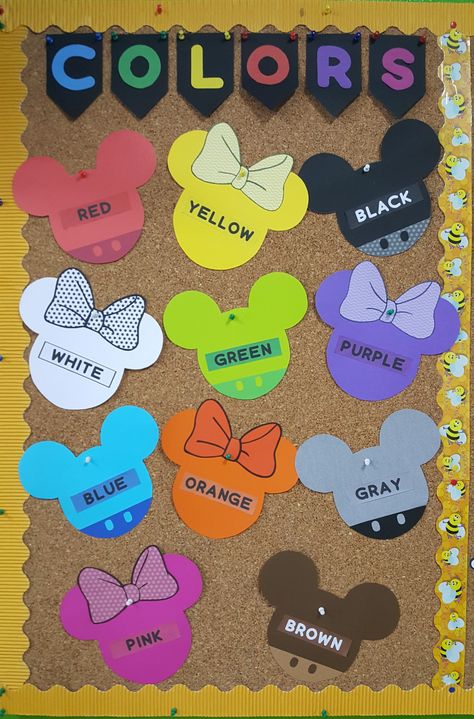 Disney Circle Time, Disney Theme Classroom Door Ideas, Mickey Mouse Daycare Theme, Happiest Classroom On Earth, Mickey Mouse Birthday Bulletin Board, Mickey Mouse Classroom Decorations, Classroom Decor Disney, Daycare Room Themes Classroom Decor, Disney Preschool Classroom Decor