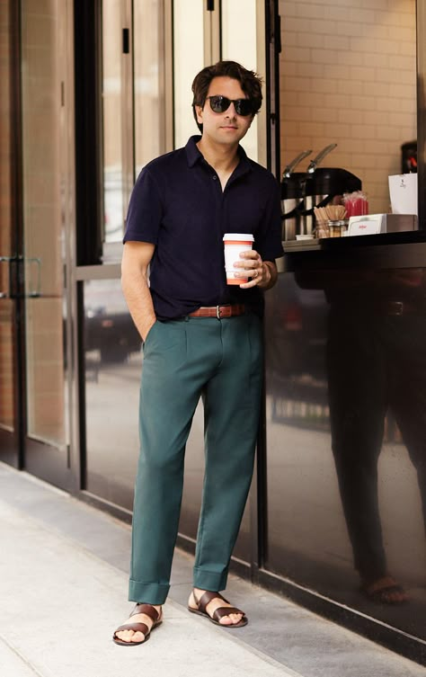 Men Outfits With Sandals, Men In Sandals, Monaco Outfit Men, Men Sandals Outfit Casual Summer, Mens Sandals Fashion Style, Men’s Sandals, Mens Sandals Outfit, Men Sandals Outfit, Belt Outfit Men