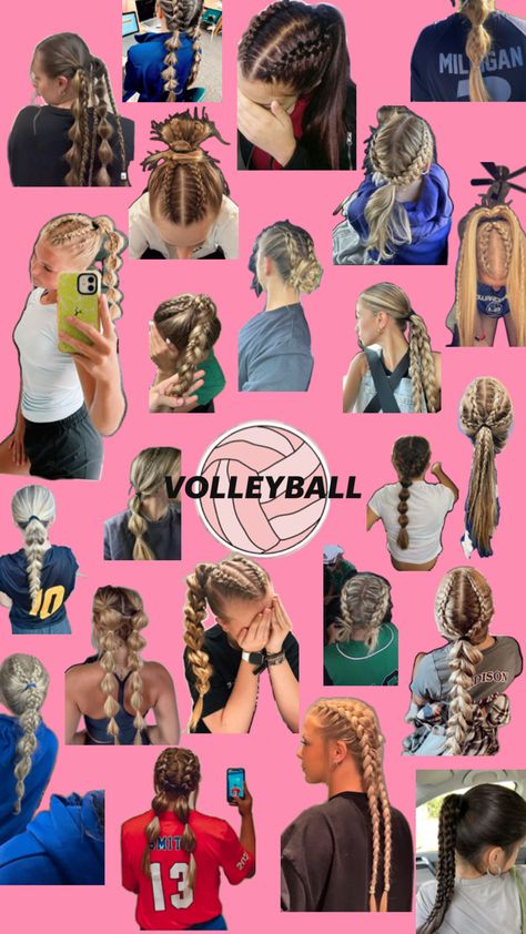 Volleyball Hair Inspo Pics, How To Make Two Braids, Hairstyles For Volleyball Games, Tennis Hairstyles, Basketball Hair, Sporty Hair, Preppy Hair, Volleyball Hairstyle, Sports Hairstyles Volleyball