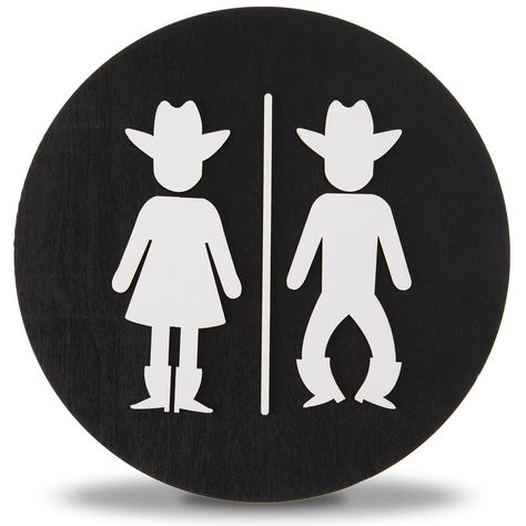 PRICES MAY VARY. WESTERN-THEMED RESTROOM SIGN:The bathroom sign is perfect for homes or businesses with a western or cowboy-themed decor. These signs feature a western-inspired designs, that add a touch of rustic charm to your bathroom decor and give your bathroom a Western-themed look. RELIABLE MATERIAL:If you prefer a more natural look, wood bathroom door signs are a great option. These signs are made of high-quality wood materials, which are sturdy and long-lasting. The wood material adds a w Antique Western Decor, Bathroom Wall Art Modern, Bathroom Door Signs, Cowboy Bathroom, Modern Southwest Decor, Western Bathroom Decor, Jesus Decor, Speakeasy Decor, Wc Sign