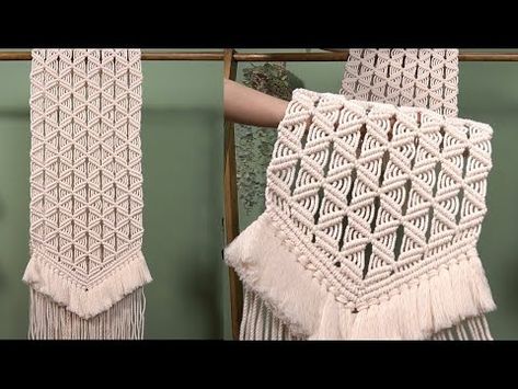 (31) Create A Stunning Macrame Table Runner: Easy to Follow DIY Macrame Tutorial - YouTube Macrame Runner Tutorial, Macrame Runner Table, Macrame Placemat Tutorial, Macrame Table Runner Diy Tutorial, Macrame Table Runner Tutorial, Macrame Tablecloth, Macrame Table Runner Diy, Diy Macrame Tutorial, Table Runner Tutorial