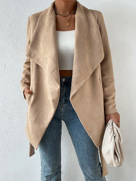 Suede Cardigan, Plain Sweaters, Drop Shoulder Cardigan, Plain Hoodies, Colored Cardigans, Fitted Turtleneck, Cardigan Sweater Coat, Vintage Hoodies, Casual Cardigans