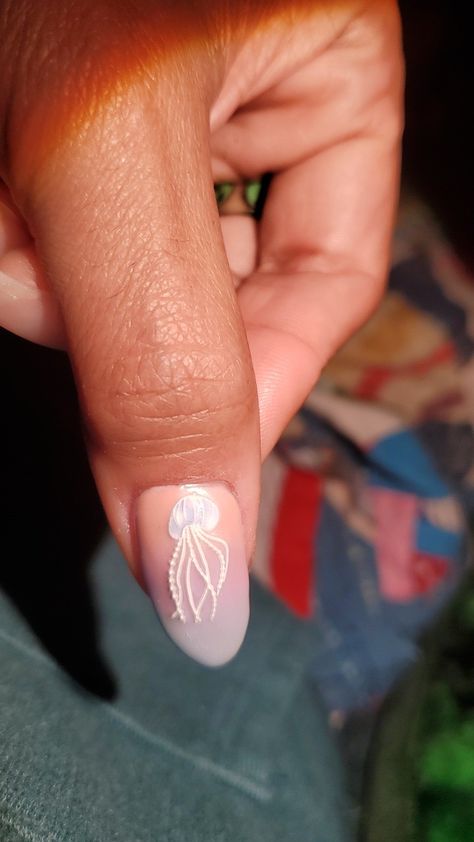 Jellyfish Nails Design, Jelly Fish Nails Art, Fish Nails Designs, Jellyfish Nail Art, Jellyfish Nails, Fish Nail Art, Fish Nails, Pastel Ombre, Jelly Fish