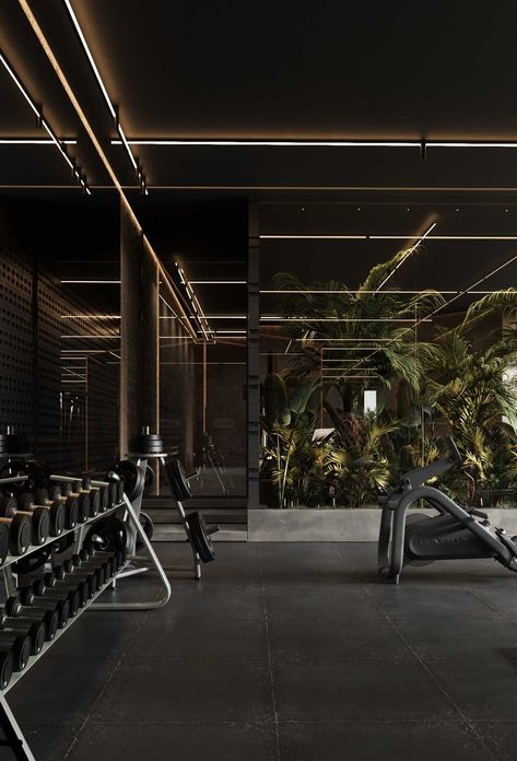 Cool Gym Aesthetic, Private Gym Studio, Private Gym Aesthetic, Aesthetic Gym Design, Gym Studio Aesthetic, Garage Gym Aesthetic, Weight Room Aesthetic, Boutique Fitness Studio Design Ideas, Private Gym Design