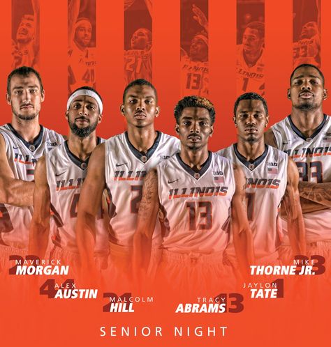 Illinois Senior Night Graphic Design, Senior Night Graphic, Athletic Posters, People Profile, Best Basketball Jersey Design, Football Event, Basketball Senior Night, Senior Posters, Sports Design Ideas