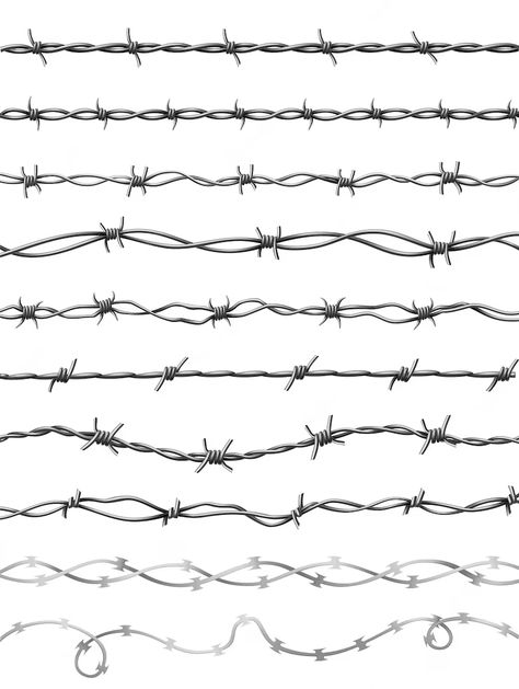 Barbed Wire Clipart, Barbed Wire Sketch, Barb Wire Sketch, Barbed Wire Painting, Barbed Wire Illustration, How To Draw Barbed Wire, Barbed Wire Outline, Barbwire Drawings, Barb Wire Drawing