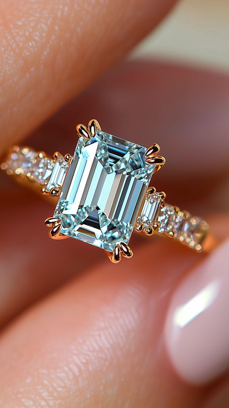 Non Traditional Wedding Rings, Non Traditional Wedding Ring, Traditional Wedding Rings, Non Traditional Wedding, Emerald Cut Moissanite, Gold Aesthetic, Nontraditional Wedding, Moissanite Rings, Traditional Wedding