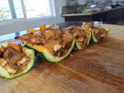 chicken-fajita-zucchini-boats Cheese Zucchini Boats, Zucchini Shredded, Cheese Zucchini, Philly Steak, Chicken Fettuccine, Seasoning Salt, Zucchini Boats, Chicken Fajita, Fajita Seasoning