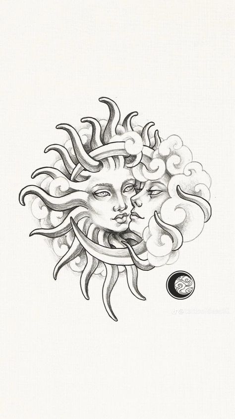 Moon And Sun With Face, Luna Tattoo Design, Big Tattoo Designs, Tattoo Sol E Lua, Moon Face Tattoo, Sun Sketch, Sun And Moon Drawing, Moon And Sun Tattoo, Sun And Moon Face