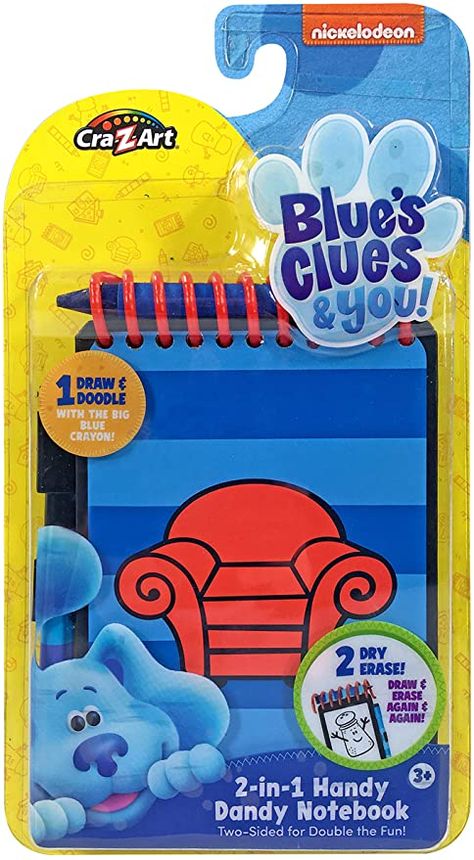 AmazonSmile: Blues Clues & You! 2-in-1 Handy Dandy Notebook Activity Set, Standard : Office Products Handy Dandy Notebook, Alien Words, Thinking Chair, Jumbo Crayons, Doodle Doodle, Blue Crayon, Blue's Clues And You, 2nd Birthday Gifts, Blue's Clues