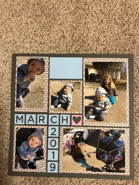 Scrapbook Photo Album Ideas Layout, Scrapbook Photo Layouts, Boys Scrapbook Pages Ideas, Scrapbook Ideas For Kids Memories, Easy Scrapbook Layouts, Childhood Scrapbook Ideas, Scrapbook Ideas Simple Photo Layouts, 8.5x11 Scrapbook Layouts, 12x12 Scrapbook Layouts Ideas