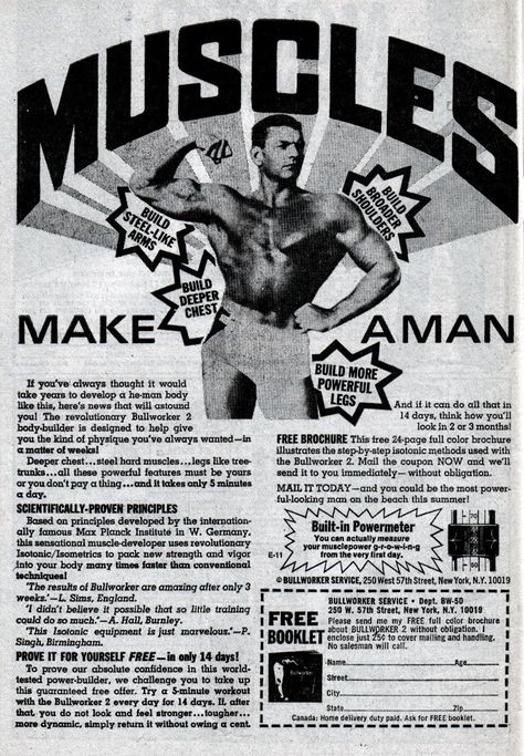 Physique Magazine Vintage, Old School Gym Aesthetic, Retro Gym Aesthetic, Vintage Gym Aesthetic, Bulk Motivation, Retro Bodybuilding, Bodybuilding Poster, Vintage Bodybuilding, Old School Bodybuilding