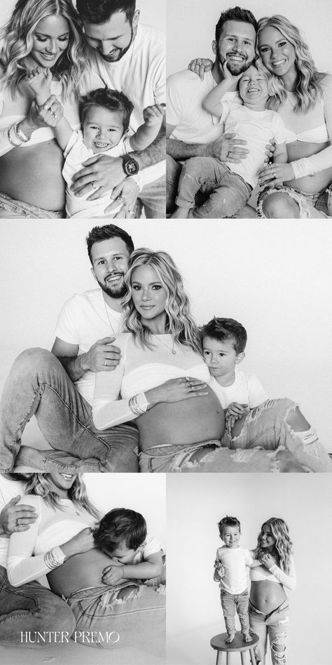 Black And White Family Maternity Shoot, Family Maternity In Studio, Diy Family Maternity Photos At Home, Family Maternity Pictures Jeans, Maternity Photo Shoot Ideas Indoor Family, Diy Family Photoshoot At Home, Diy Family Maternity Pictures, Maternity Photo Indoor, Calvin Klein Maternity Shoot Family