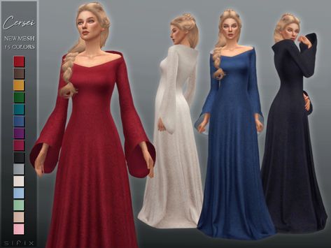 Cc Packs, Sims Medieval, Die Sims 4, Medieval Clothes, Pelo Sims, Look Formal, Sims 4 Dresses, Sims4 Clothes, Sims 4 Cc Packs