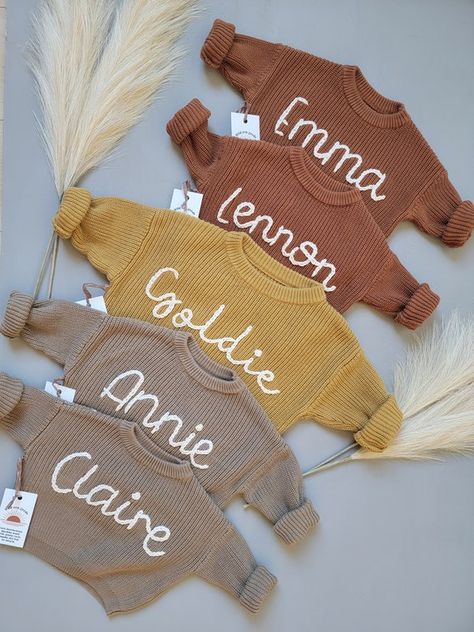 Baby Embroidered Sweater, Embroidered Baby Sweater, Baby Name Sweater, Embroidered Baby Clothes, Name Sweater, Baby Boy Sweater, Personalized Sweater, Baby Swimsuit, Retro Baby