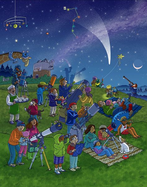 Stargazing Whats Wrong? Highlights Magazine, Picture Comprehension, Picture Composition, Illustration Art Kids, Hidden Words, Picture Writing Prompts, Picture Prompts, Social Thinking, Speaking Activities