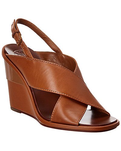 Tory Burch Gabrielle Leather Wedge Sandal / Gilt Soft Sandals, White Leather Sandals, Brown Wedge Sandals, Miller Sandal, Tory Burch Sandals, Leather Wedge Sandals, Tory Burch Miller Sandal, Leather Wedges, Womens Shoes Wedges