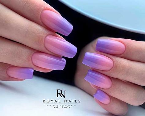 Ombre Nails Purple And Pink, Pink And Lavender Ombre Nails, Ombre Pink Nail Designs, Purple And Pink Nail Art, Pink And Purple Ombre Acrylic Nails, Pink Purple Ombré Nails, Pink To Purple Ombre Nails, Pink And Purple Ombré Nails, Purple Pink Ombre Nails