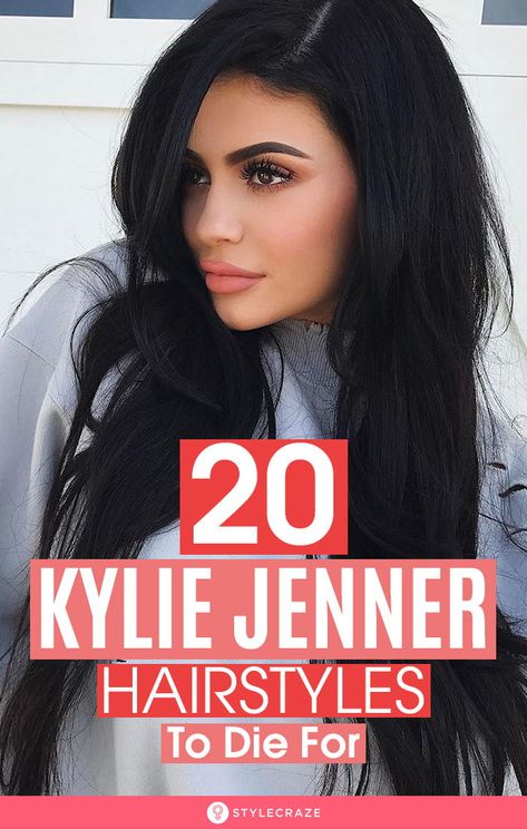 20 Kylie Jenner Hairstyles To Die For: it’s no wonder that women all over the world spend hours on the internet looking for ways to emulate her style. Well, here’s our little contribution to this cause! We’ve compiled our top 20 picks of Kylie’s hair looks and how to achieve them! #KylieJenner #Hair #Hairstyles #Celebrities #HairstyleIdeas Kylie Jenner Bangs Hair, Kylie Hair Color, Kylie Jenner Layered Hair, Kylie Jenner Hair 2024, Celebrities With Black Hair, Kylie Hairstyles, Kylie Jenner Long Hair, Kylie Jenner Hairstyles, Kylie Jenner Haircut