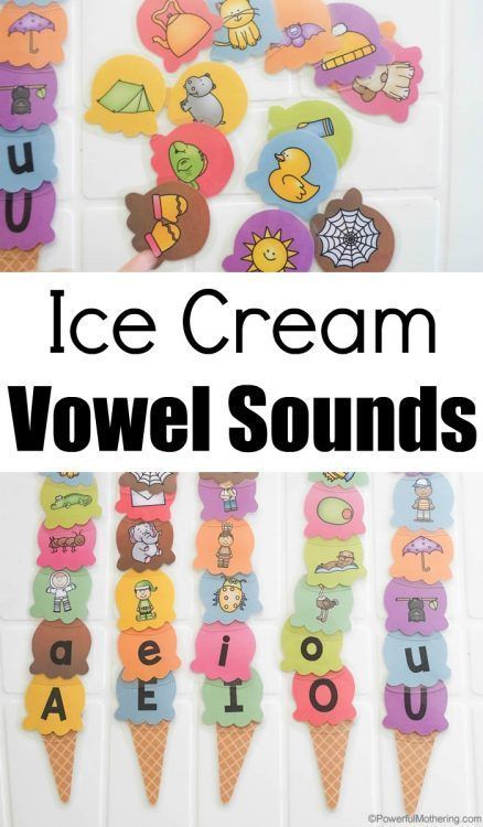 Ice Cream Beginning and Short Vowel Sounds Game! Long A Sound, Vowels Kindergarten, Short A Sound, Vowel Sounds Activities, Vowel Lessons, Short Vowel Games, Short Vowel Activities, Teaching Vowels, Phonological Awareness Activities