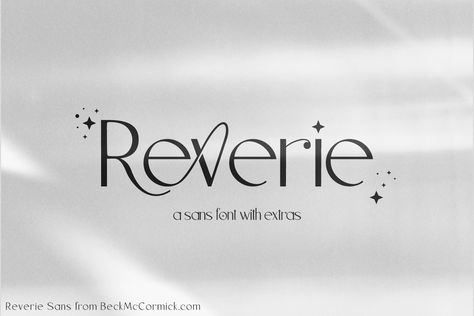 Introducing Reverie Sans, a stylish sans font with extras. Reverie features some unique alternate characters, including glyphs with stars and interconnected ligatures. Reverie is both modern & futuristic in its look. Reverie Sans would be perfect for fashion brands, magical brands, cosmetic brands, and more. Reverie works well for print & for websites. Reverie Sans is best for: logos + branding website design + website accents - think travel blogs, fashion blogs, & more clean print d Free Fonts For Cricut, Boho Fonts, Cosmetic Brands, Modern Futuristic, Free Commercial Fonts, Sans Font, Fashion Blogs, Stylish Fonts, Touching Quotes