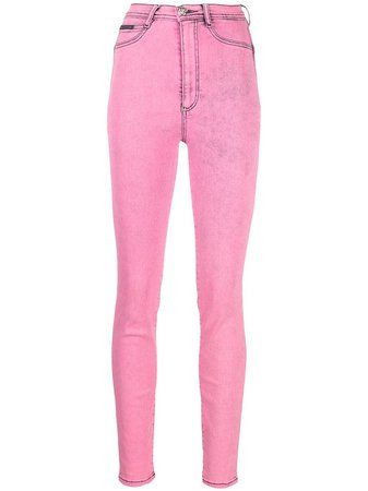 high Philipp Plein high waisted jeggings | ShopLook Neon Outfits, Cami Romper, Pink Jeans, Philipp Plein, Online Clothing Stores, Curator Style, Colored Jeans, Jeggings, Trendy Outfits