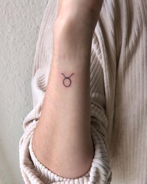 Small Tattoo Taurus, Small Taurus Tattoo For Women, Small Taurus Tattoo, Taurus Aesthetic Tattoo, Taurus Tattoo For Women, Taurus Tattoo Ideas, Tattoos Taurus, Behind Ear Tattoo Small, Taurus Symbol Tattoo