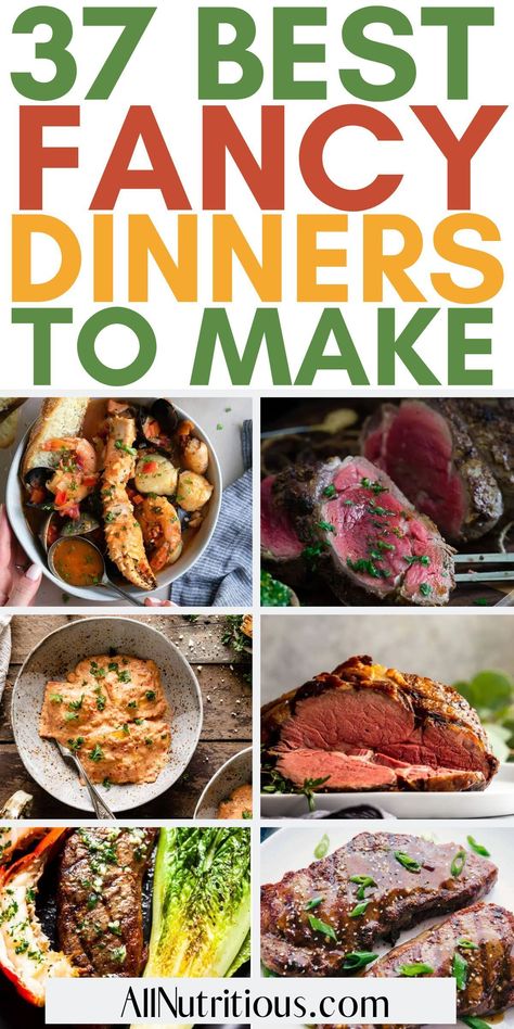 Need interesting dinner ideas for a special occasion? Make a special dinner for two with this list of easy recipes. We have plenty of meal ideas to choose from that will inspire you. Interesting Dinner Ideas, Party Entrees, 5 Course Meal, Fancy Dinners, Gourmet Dinner Recipes, Unique Dinner, Fancy Dinner Recipes, Gourmet Dinner, Dinner Party Menu