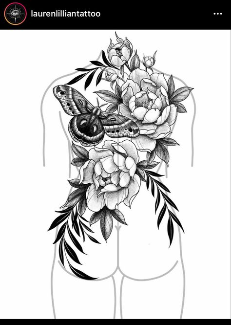 Womens Floral Back Tattoos, Female Back Tattoos Large, Black And Grey Full Back Tattoos, Black And White Back Tattoo Women, Back Tattoos Flowers Women, Woman’s Full Back Tattoo Ideas, Flower Backpiece Tattoo, Woman Full Back Tattoo Ideas, Full Back Piece Tattoos For Women Design