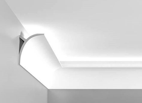 Premier-Cornice-82-uplight Coving Ideas, Cove Lighting Ceiling, Ceiling Coving, Box Ceiling, Simple False Ceiling Design, Hallway Ceiling, Cornice Design, Fall Ceiling, Cove Lighting