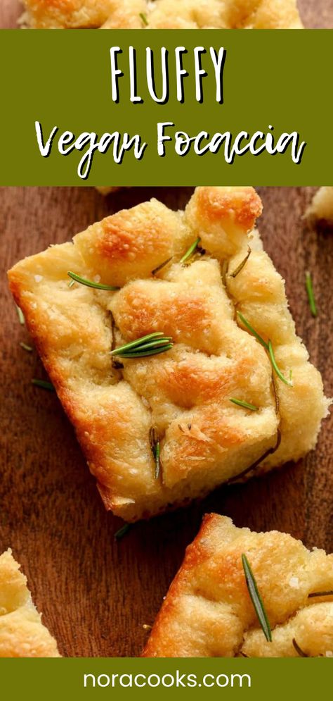 Vegan Sourdough Focaccia, Vegan No Knead Bread, Dairy Free Focaccia Bread, Vegan Focaccia Bread Recipe, Vegan Foccia Bread, Best Vegan Appetizers, Vegan Main Dishes Dinners, Top Vegan Recipes, Vegan Dinners Healthy