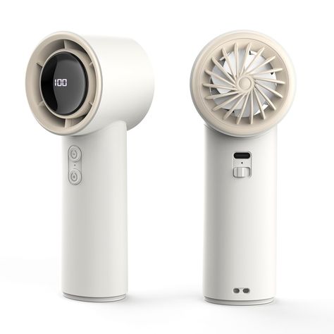 PRICES MAY VARY. 🌪️Advanced Aerodynamics for Powerful Cooling: Experience unprecedented cooling power with this handheld mini fan, designed with aerodynamic engineering. Its compact head and high-speed rotating motor are coupled with six blades to enhance airflow efficiency, delivering quiet yet robust breezes. With 0-100 levels of adjustable airflow, this fan employs a turbine structure and powerful motor to quickly compress and cool the hot air it draws in, transforming it into a refreshing c Mini Electric Fan, Handheld Fan, Personal Fan, Portable Fan, Mini Fan, Hand Held Fan, Fan Speed, Digital Display, Hot Air