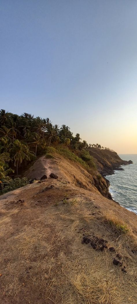 Mountains meet the ocean. Cabo de rama hilltop view, Goa. Cabo De Rama Goa, Goa Aesthetics, Goa Aesthetic, Mountain Peak, Mountain Photography, Youtube Art, Hey There, Goa, The Ocean