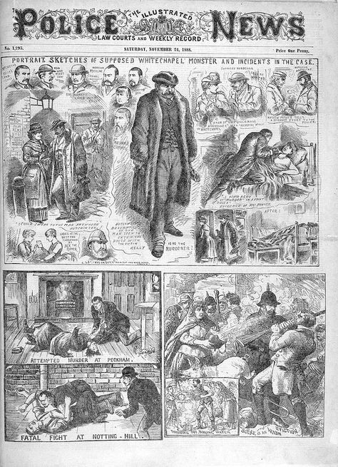 The Illustrated Police News - 24 November 1888 - Jack the Ripper - Category:Mary Jane Kelly - Wikimedia Commons Springheeled Jack, Jack The Ripper Victims, Victorian Police, Horror Newspaper, Mary Jane Kelly, Victorian Britain, Whitechapel London, Jack Ripper, Dr Jekyll And Mr Hyde