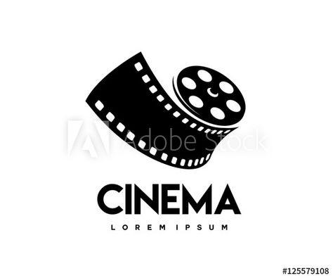 Stock Image: abstract cinema logo vector template isolated on white background Bullet Journal Films, La Haine Film, A Serbian Film, African Logo, Cinema Logo, Logo Film, Logo Typo, Florist Logo, Film Logo