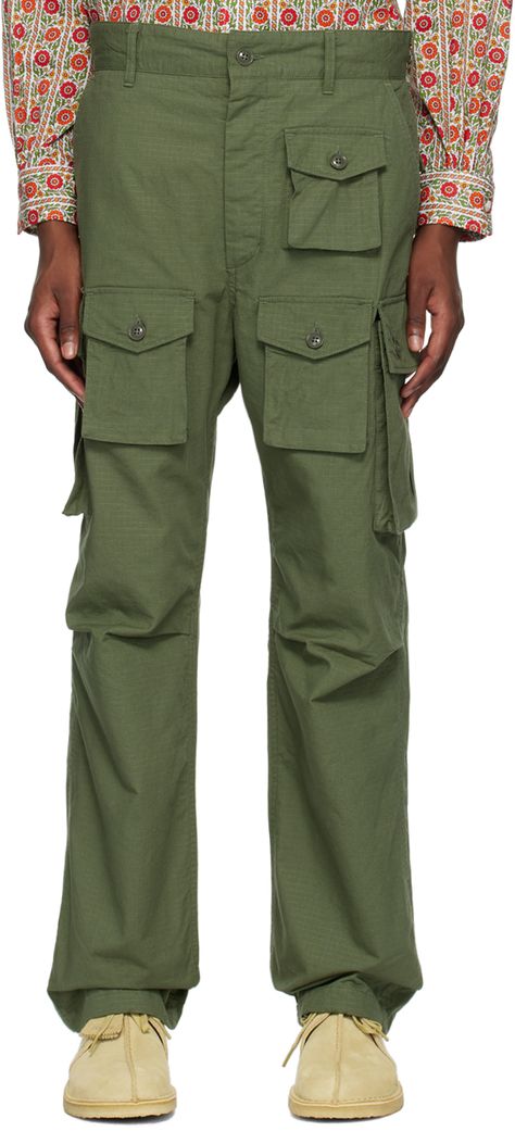 Pants Cotton, Bellows, Pantalon Cargo, Cargo Pants Men, Mens Green, Engineered Garments, Casual Trousers, Cargo Trousers, Cargo Pants