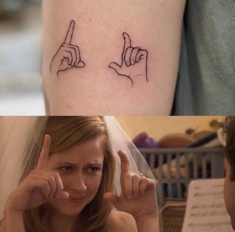 Pam The Office, Best Of The Office, Camera Tattoos, The Office Jim, Office Jokes, The Office Show, Finger Tats, Camera Tattoo, Office Fan