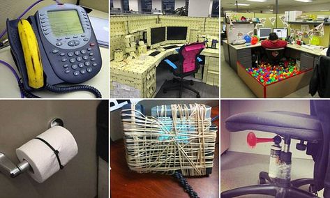 Office Pranks Co Workers Funny, Workplace Pranks, Office Pranks, Ball Pits, Living Proof, Ball Pit, Tech News, Celebrity Photos, Daily Mail