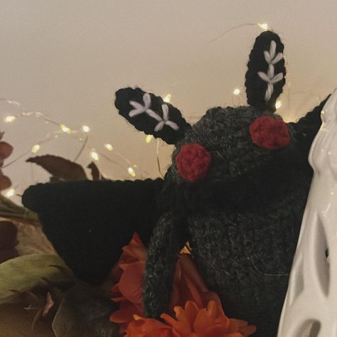 Mothman.. just checking to make sure you have entered the giveaway to win his pattern! 🖤 The pattern will contain the instructions to create little Mothman as well as his spooky acquaintance- Cthulhu! I’ll draw the winner on Saturday before the pattern goes live and will share the results in my stories! Check out the giveaway post on my feed if you would like to enter! #crochet #crocheteveryday #crochetmothman #mothman #crochetdesign #amigurumi #crochetplushie #fallcrochet #halloweencro... Crochet Mothman, Mothman Crochet, Cute Mothman, Giveaway Post, Cthulhu, The Winner, Crochet Designs, To Win, Hobbies