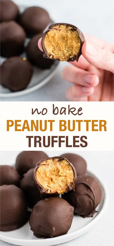 Peanut Truffles Recipe, Gluten Free Buckeyes, Healthier Holiday Desserts, Peanut Butter Truffles No Bake, Gluten Free Truffle Balls, Healthy Truffle Recipes, Butter Free Desserts, No Bake Desserts Healthy, Buckeye Desserts