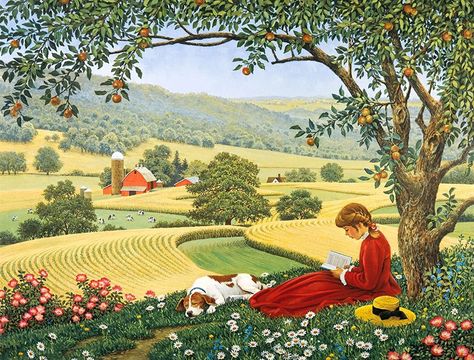 동화 삽화, Detailed Paintings, Farm Art, Art Kits, Alam Yang Indah, Country Art, Country Life, Painting Kits, Sign Art