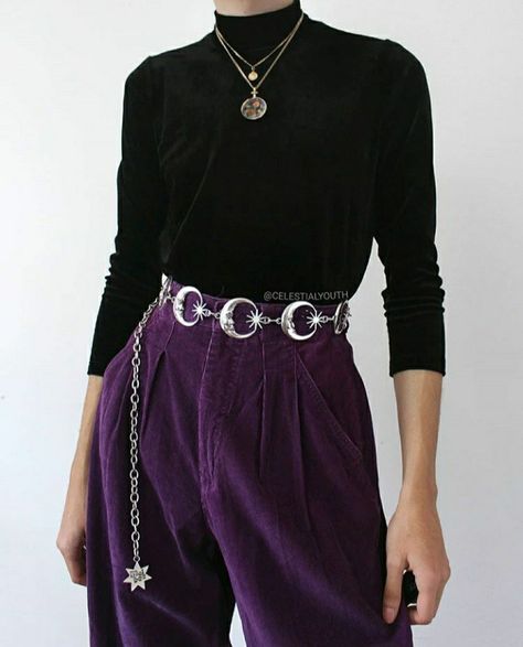 Store Aesthetic, Waist Chain Belt, Elegance Dress, Boho Moon, Fashion Queen, Outfit Invierno, Purple Pants, Belt Jewelry, Moon Sun