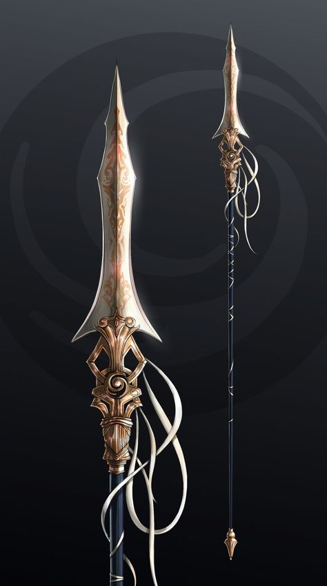 Lance Fantasy Art, Dnd 5e Magic Spear, Spear Design Ideas, Polearm Designs Art, Fantasy Spear Design, Cool Spears Design, Fantasy Spear Art, Spear Fantasy Art, Magic Spear Concept Art