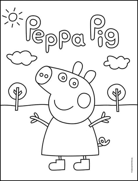 Print Out Drawings, Pepper Pig Drawing, Peppa Pig Outline, Pepper Pig Coloring Pages, Peppa Pig Drawing Easy, Peppa Pig Crafts For Toddlers, Peppa Pig Coloring Pages Free Printable, Peppa Pig Worksheet, Pepa Pig Coloring