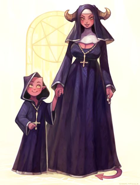 Nun Outfit, Simple Designs To Draw, Demon Girl, Demon Art, Drawing Clothes, Creature Concept, Monster Girl, Fantasy Clothing, Dnd Characters