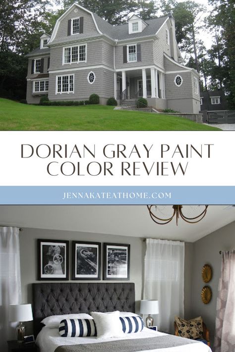 Curious what Dorian Gray looks like? Transform your home with this versatile shade! Perfect for both exterior and interior spaces, Dorian Gray Sherwin Williams looks stunning on kitchen cabinets and is one of my favorite gray paint colors. Elevate any room with this timeless color! Dorian Gray Sherwin Williams, Most Popular Gray Paint Colors, Popular Gray Paint Colors, Sherwin Williams Dorian Gray, Popular Grey Paint Colors, Gray Sherwin Williams, Perfect Grey Paint, Warm Grey Paint Colors, Best Gray Paint